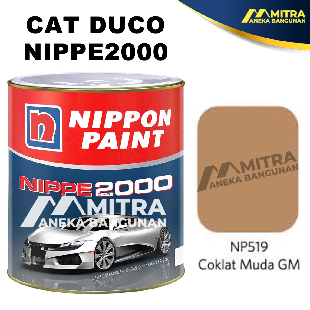 CAT DUCO NIPPE 2000 1 LITER NP519 COKLAT MUDA GM / CAT MOBIL CAT KAYU CAT BESI NIPPON PAINT / CAT DUKO