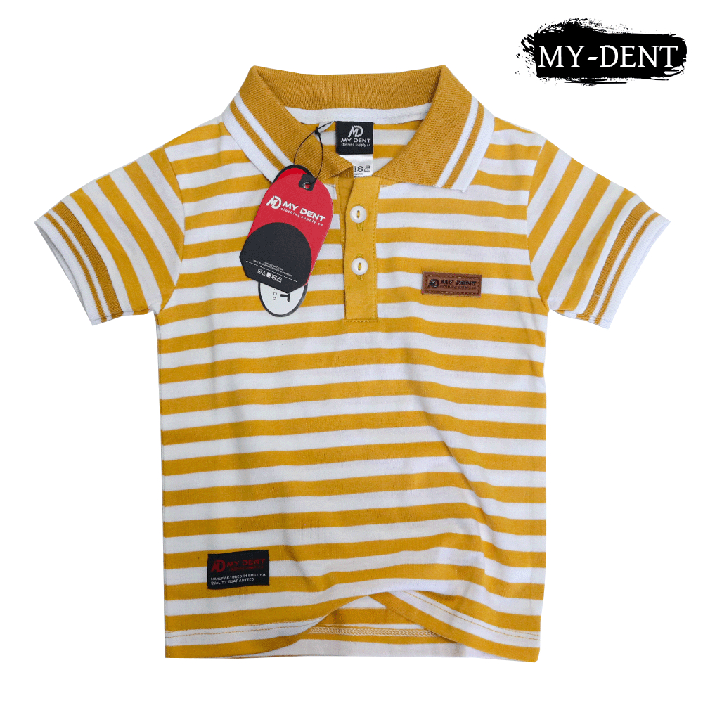 Baju Kaos Distro Anak Laki Laki Umur 1-7 Tahun Bahan Cotton - Strip / Salur black - mydent