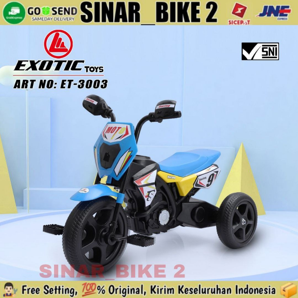 Motoran Exotic ET 3003 Sepeda Roda 3 Motoran Gowes