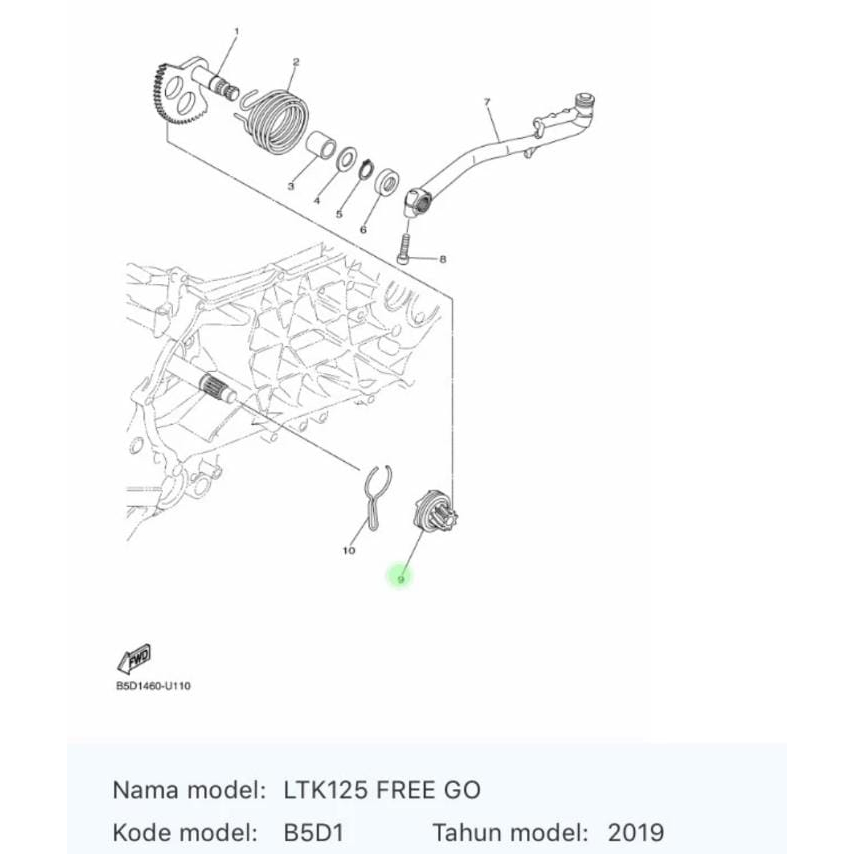 KICK PINION GEAR GIR GIGI SELAH SELAHAN FREEGO FREE GO ASLI ORI YAMAHA B5D E5630 00