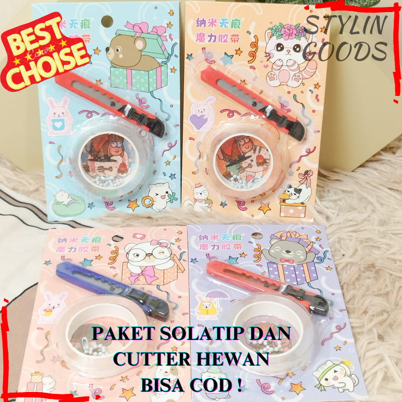 

MAGIC DOUBLE SOLATIP + CUTTER MINI EDISI HEWAN / PAKET SOLATIP ROLL TERBARU BISA COD