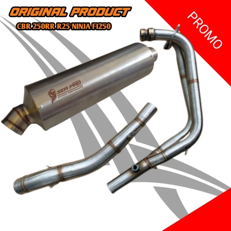 Knalpot CBR 250RR NINJA FI250 R25 original Sea Pro Exhaust Type Short V3