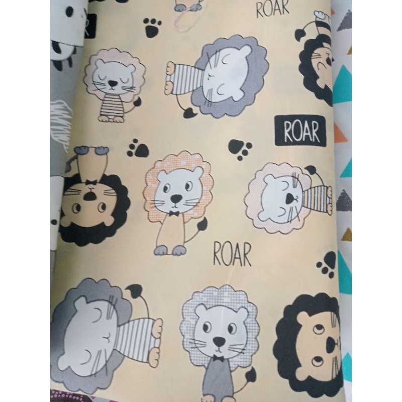 HARGA GROSIR - Kain Bahan Katun Meteran Motif Karakter Kartun keropi Piyama Sprei Gorden Polymicro