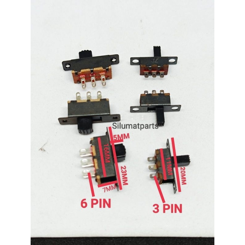 Saklar Geser 6pin ON OFF Dan 3pin ON OFF