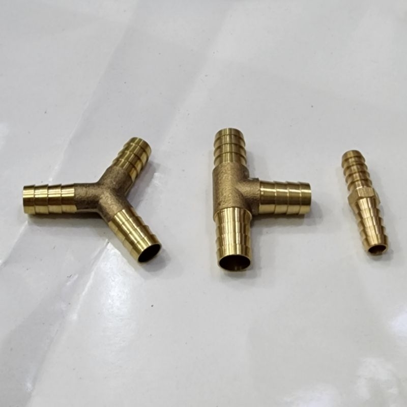 Nepel Sambungan selang Lurus Cabang 8mili 9.5mili 11mili 8mm 9.5mm 11mm Untuk Selang 1/4 Inci