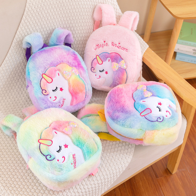MMM Tas Ransel Anak TK Paud Karakter Unicorn Tas Sekolah Anak Model Bulu Halus Ransel Unicorn Berkualitas Import
