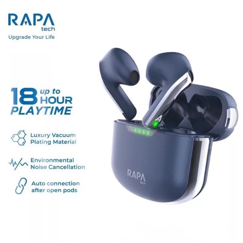 RAPAtech AIR I TWS EARPHONE HD SOUND BASS STEREO HEADSET BLUETOOTH SMART TOUCH CONTROL original bergaransi