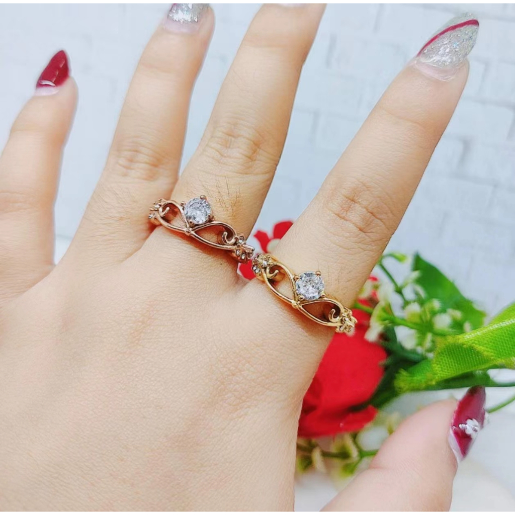 Cincin Titanium Permata Anti Karat Permata Perhiasan Fashion R639