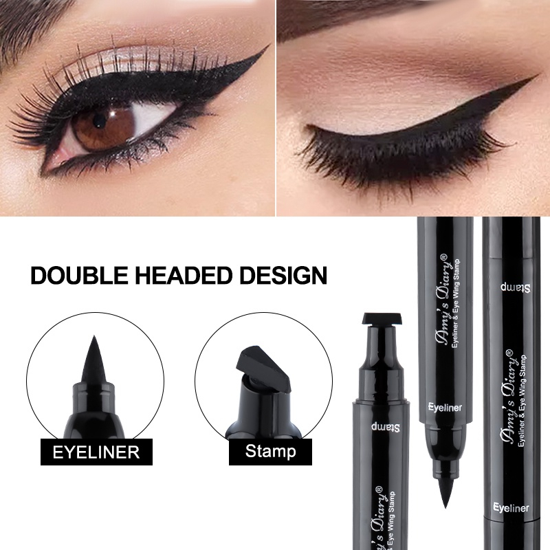 [BPOM] AMY'S DIARY Eyeliner Stamp 2 In 1 New Formula Quick Dry Waterproof Liquid Ukuran Stamp Small