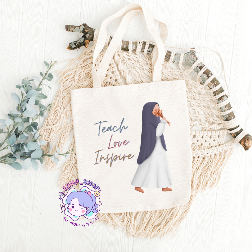 Totebag KANVAS BLACU KADO HADIAH HAMPERS GURU USTAZAH KENAIKAN KELAS