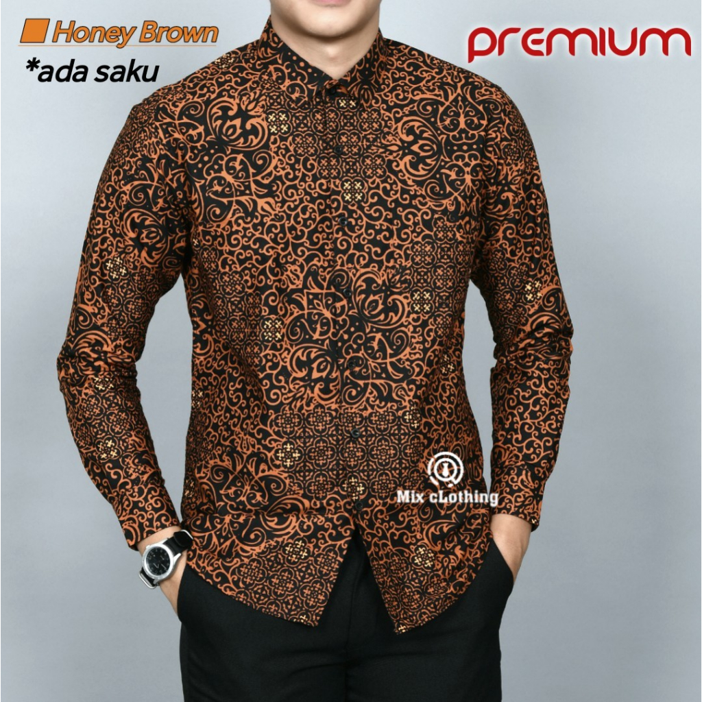 Luigi KEMEJA BATIK PRIA SLIM FIT FASHION SLIMFIT PAKAIAN FORMAL LB360