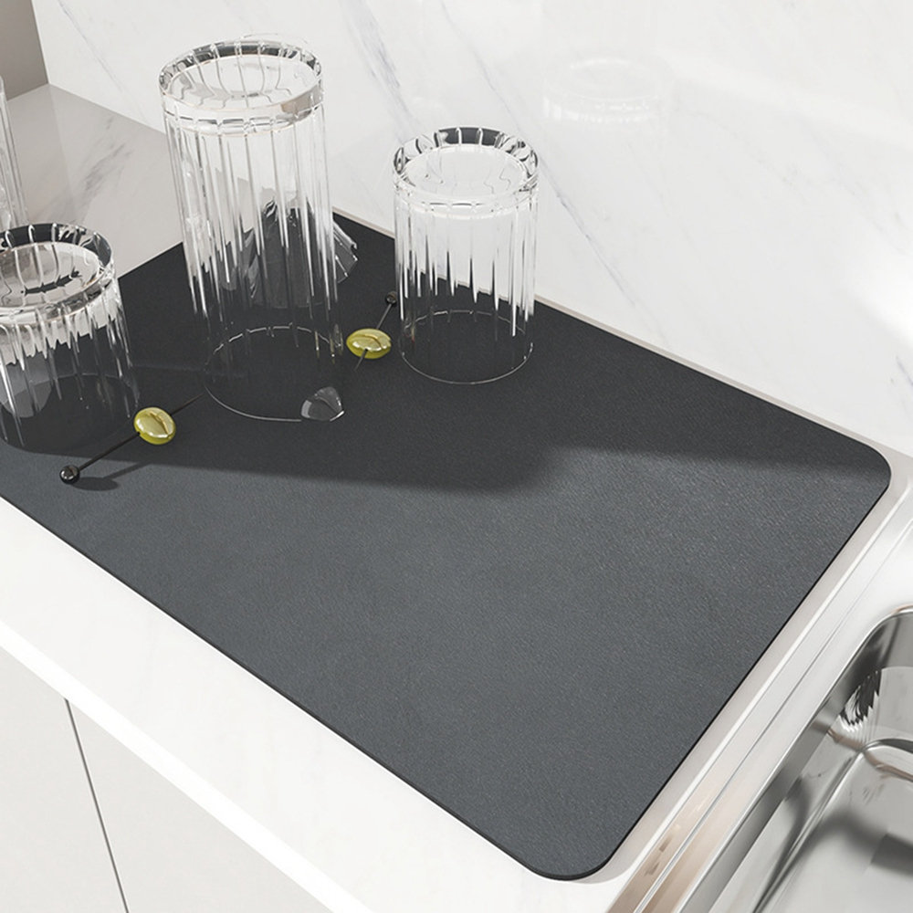 Alas Meja Dapur Tatakan Gelas Bar Mat Splash Proof Non Slip 48 x39 cm - CD0061 - Black