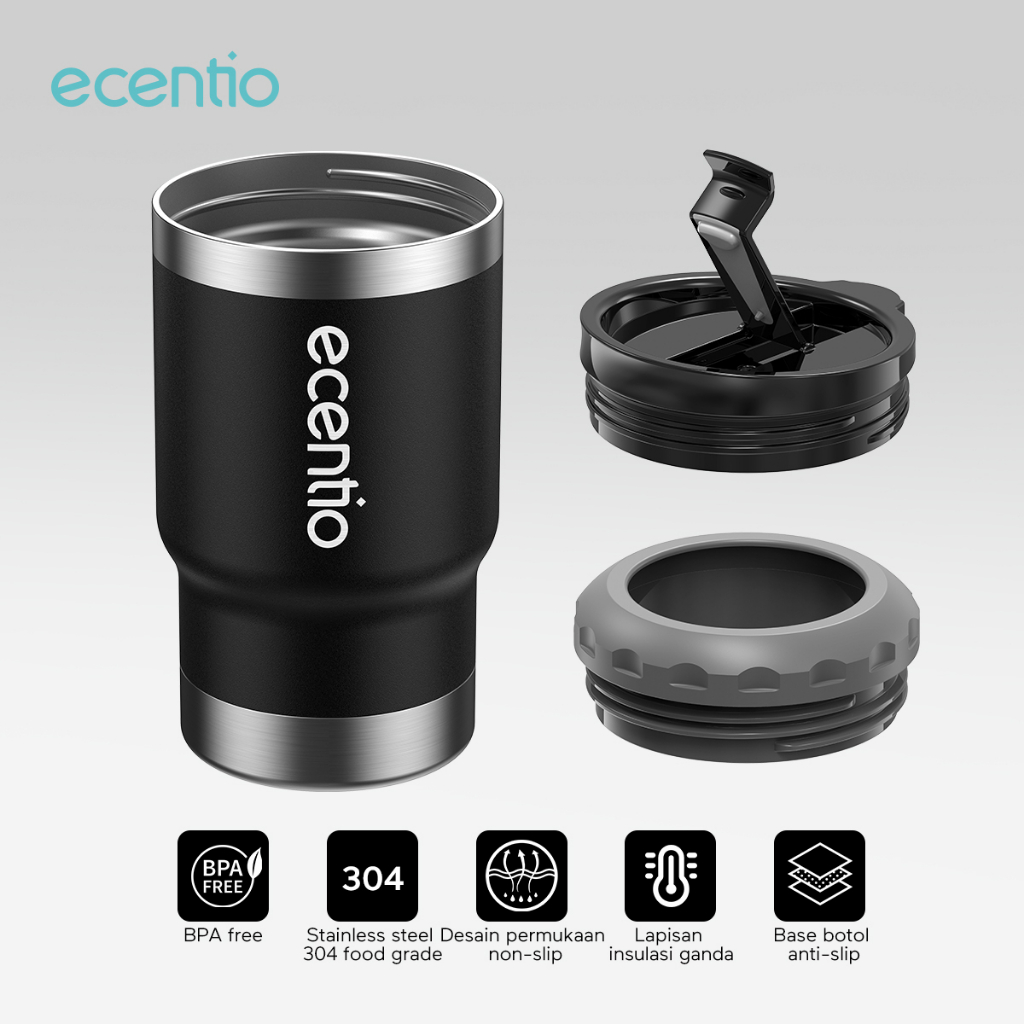 ecentio Tumbler jumbo mug 350ml/Termos Cup Mug Gelas Thermos Tumbler Jumbo Hot &amp; Cold Water Stainless Steel / Thermos Mobil / Thermos Travel