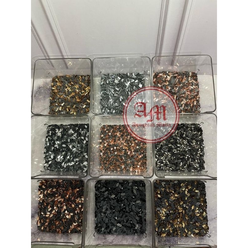 [FULL SIZE] Mote Payet Hotfix Rhinestone Balok,Kotak,Oval