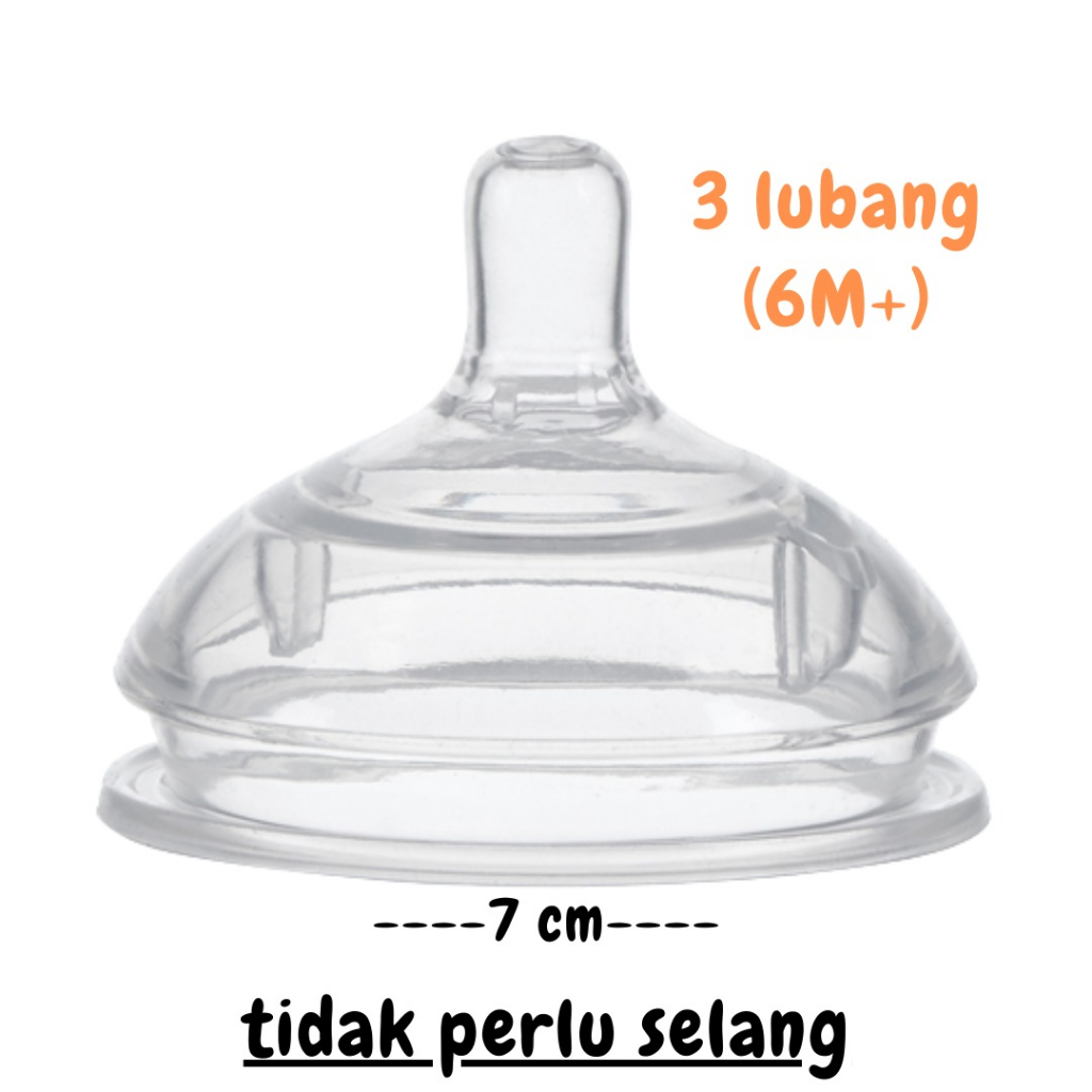 Nipple Dot Bayi Silikon 7cm ( TIDAK PERLU SELANG  ) BPA FREE