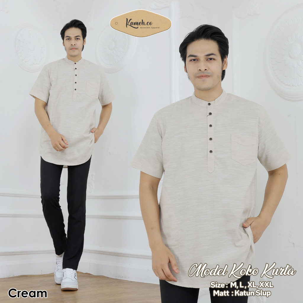Koko Kurta Kameh Cream Pria Dewasa
