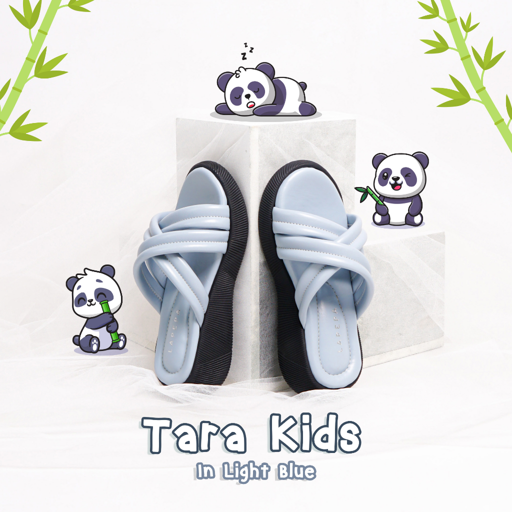 Adarastore -TARA KIDS Sandal Casual Anak Perempuan Sendal Cewek Tebal Kekinian Wedges Model Silang