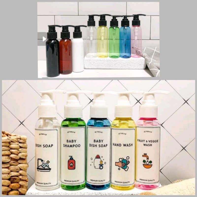 Botol 100ml Botol Pump 100ml Bathroom Bottle Aesthetic 100ml Pump Lotion Free Sticker Waterproof