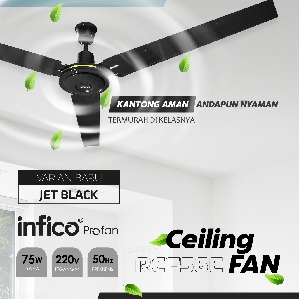 KIPAS CEILING BESI JUMBO BEST SELLER /PLAFON BESAR FAN BESI 3 DAUN 56 INCH KOKOH INFICO BERIZIN SNI FREE ONGKIR JOSS +