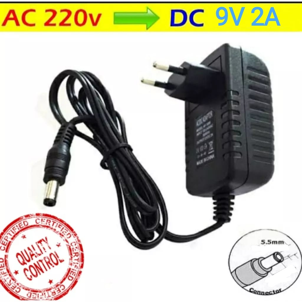 Adaptor 9v 2A Nintendo Game Gaming 9V 2A Charger Real Ampere Jack 5.5mm dan 3.5mm