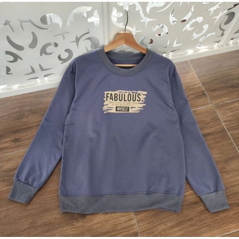 SWEATER BASIC UNISEX PRIA WANITA KEKINIAN | FABOLOUS CREWNECK SWEATER OVERSIZE KOREAN STYLE | SWEATSHIRT OVERSIZE
