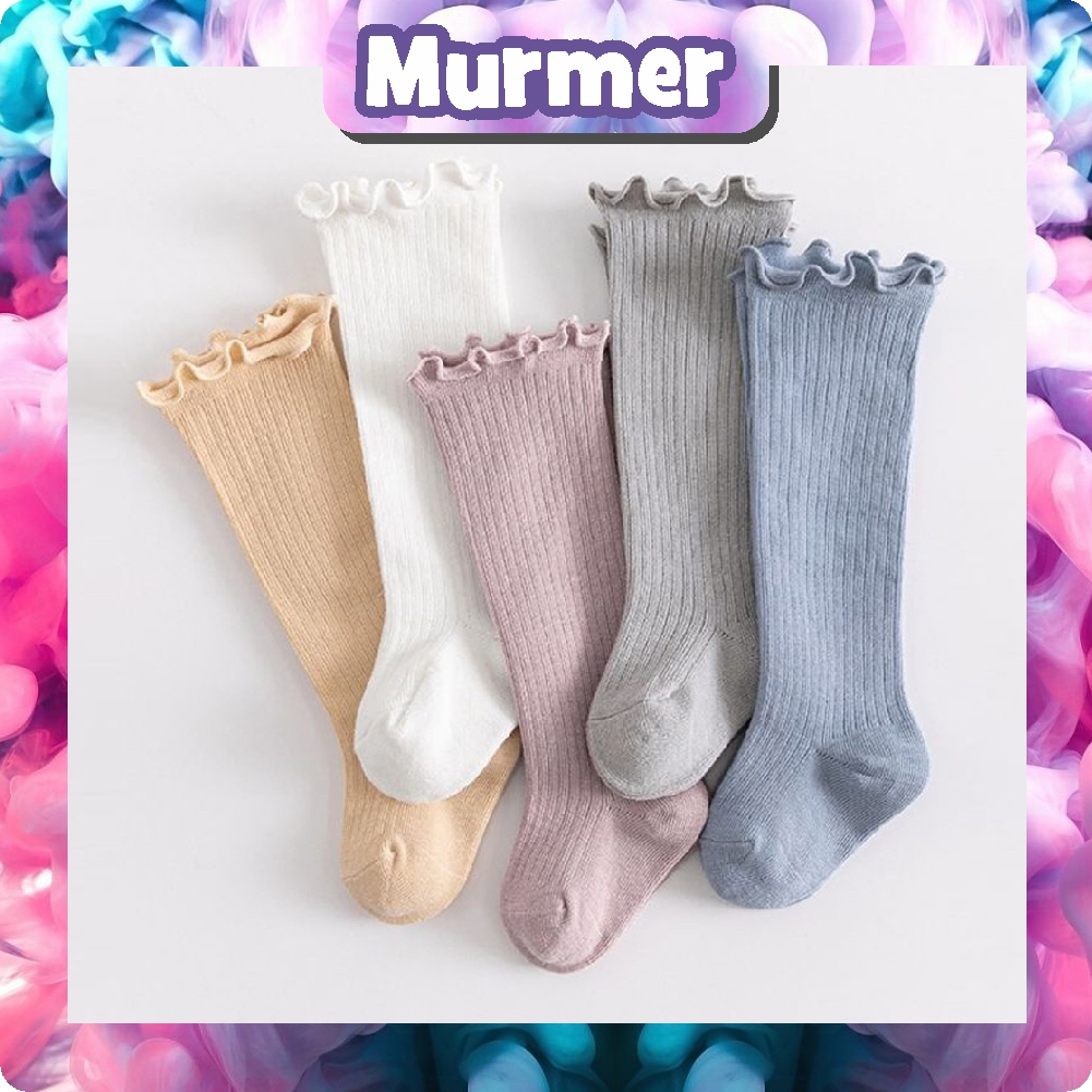 MurmerOfficial Kaos Kaki Polos Panjang Anak Bayi Perempuan / Baby Girl Socks KK069