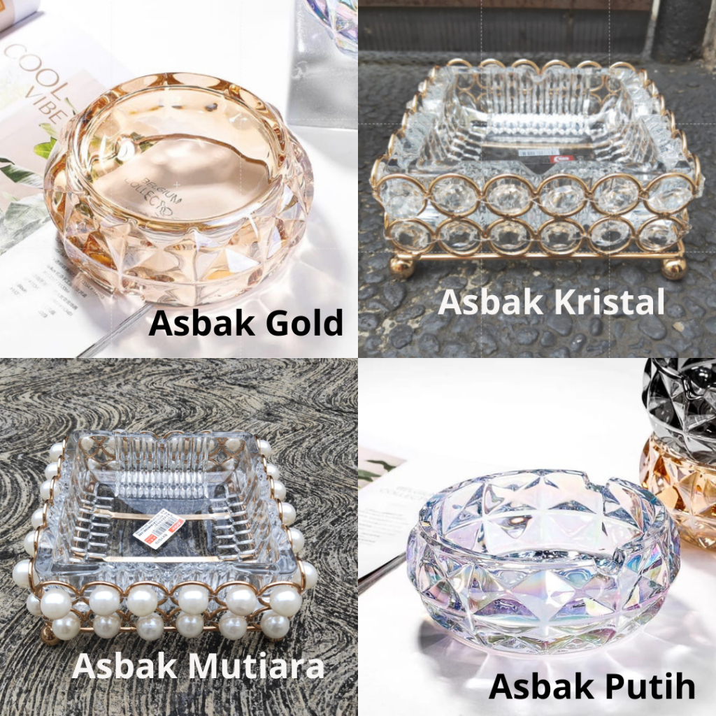 Asbak Kristal / Asbak Kaca Mutiara / Asbak Kaca Tebal Murah