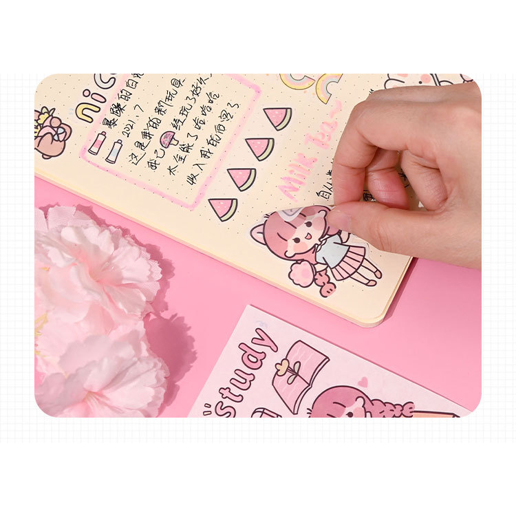 【COD】Stiker 1 Set Box Premium Karakter Lucu + Roll Stiker + Pisau Cutter 10x10 / Stiker Super Cute