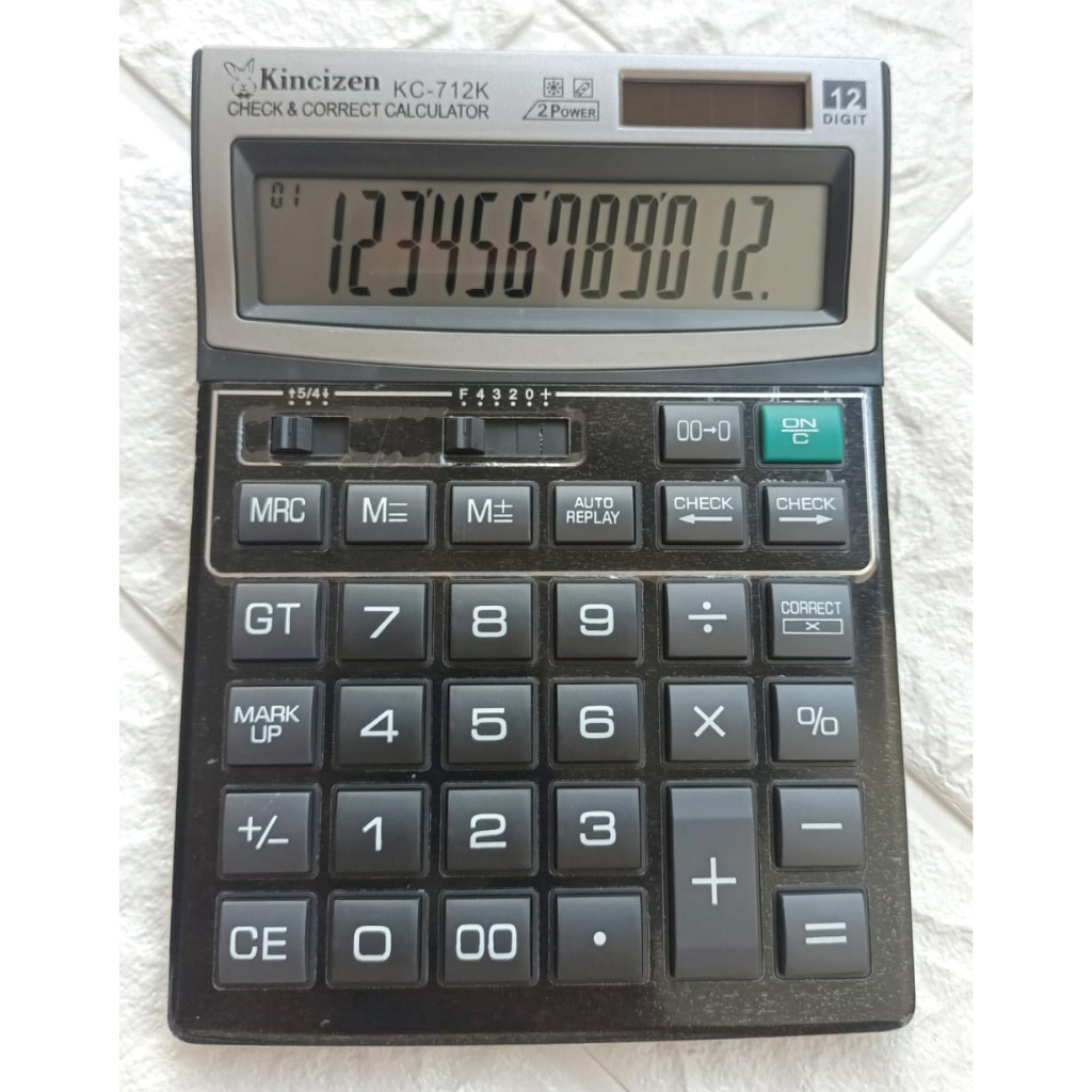 

KALKULATOR 712K - KALKULATOR 12 DIGIT UKURAN BESAR - CHECK AND CORRECT - LARGE DISPLAY