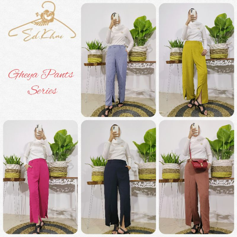 Pakaian Wanita celana panjang kulot warna warni Gheya Pants