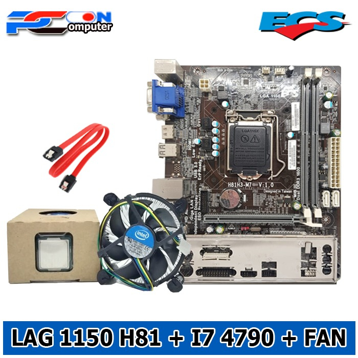 Mobo DDR3 1150 Plus processor Gen4/ Paketan i7 4790 Plus Fan intel