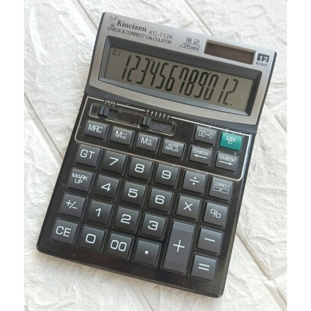 

712K Kalkulator 12 digit Ukuran Besar - Layar Besar - Check and Correct