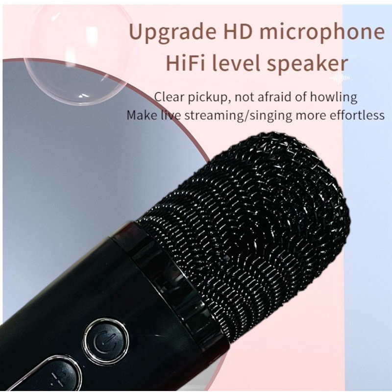 Mini Speaker Bluetooth Karaoke K-1 Set Microphone Portable Wireless Bluetooth Speaker Full Bass original suara jernih Dapat terhubung ke HP/TV