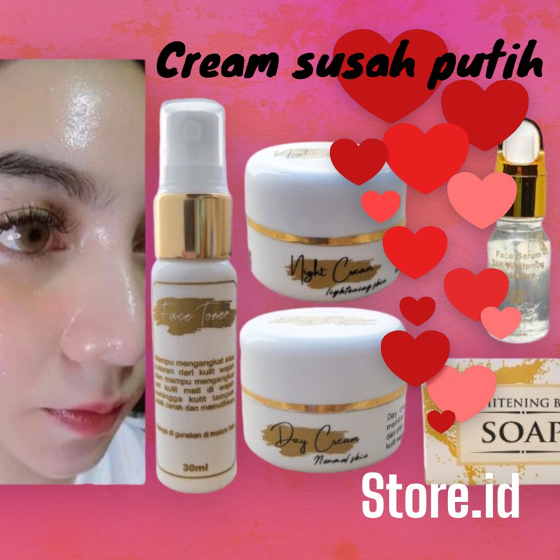 CREAM PEMUTIH WAJAH + SERUM GLOWING |PEMUTIH WAJAH/Pengelupasan /