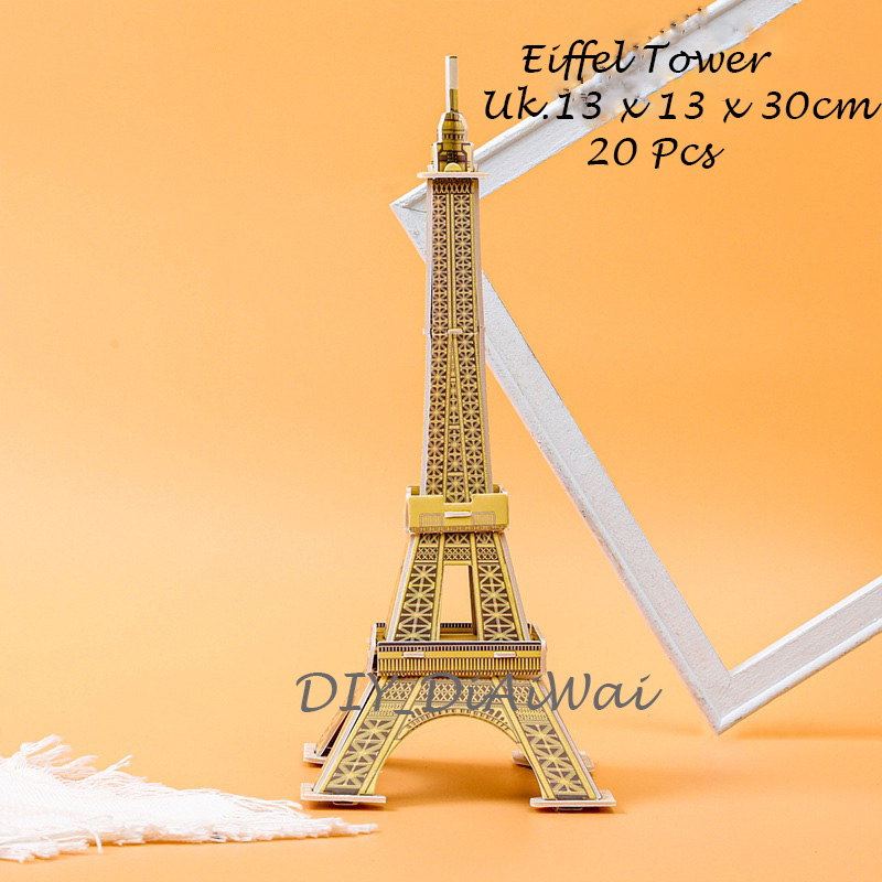 Puzzle 3D DIY bahan foam &amp; paper EIFFEL TOWER mainan puzzle edukasi anak (kado,pajangan,dekorasi)