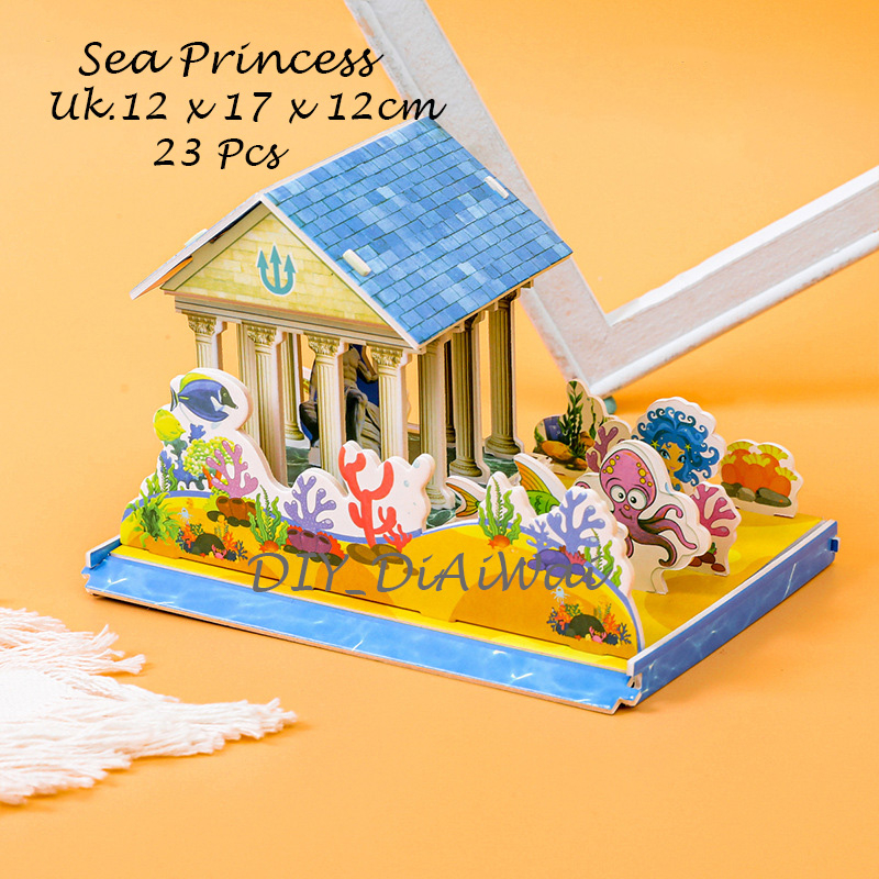 Puzzle 3D DIY bahan foam &amp; paper SEA PRINCESS mainan puzzle edukasi anak (kado,pajangan,dekorasi)