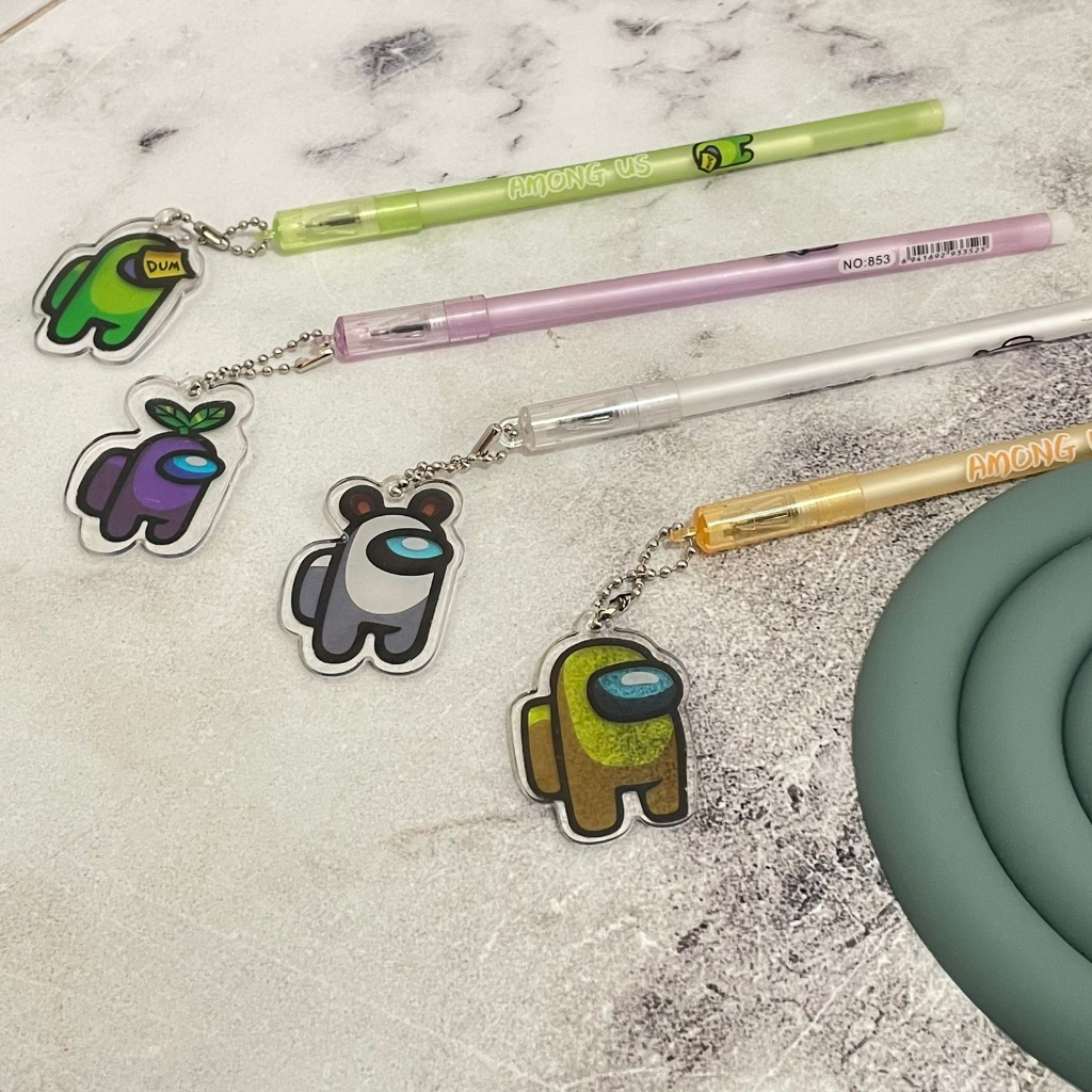 

pulpen bolpen gantungan among us keperluan anak sekolah pen lucu imut keren pena unik fancy elegan bisa COD termurah import