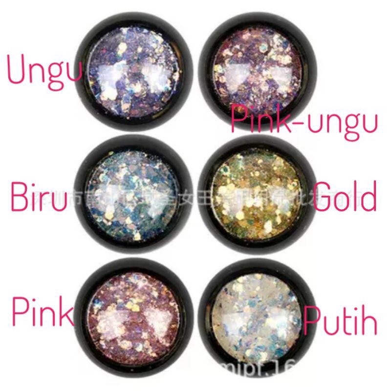 Mixed Sequins Glitter untuk Hiasan Nail Arts/Dekorasi Nail Arts