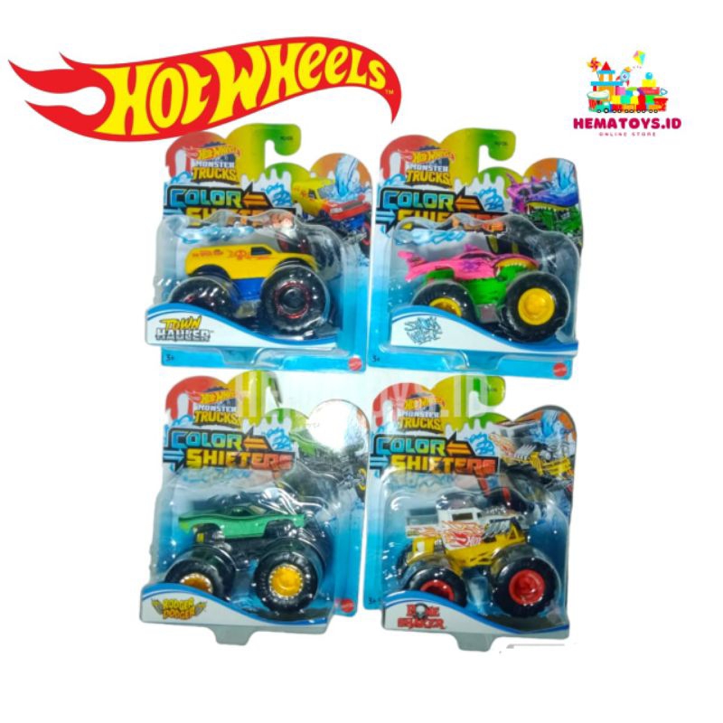 Diecast Hot Wheels Monster Truck Color Shifter Mainan Mobil Hot Wheels berubah Warna HGX06