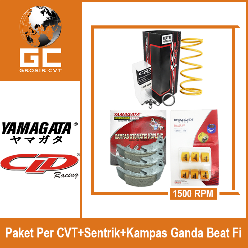 Paket Per CVT + Sentrik + Roller Kampas ganda Honda Beat Vario Scoopy PCX Genio Deluxe Spacy CLD YAMAGATA 1000/1500 RPM