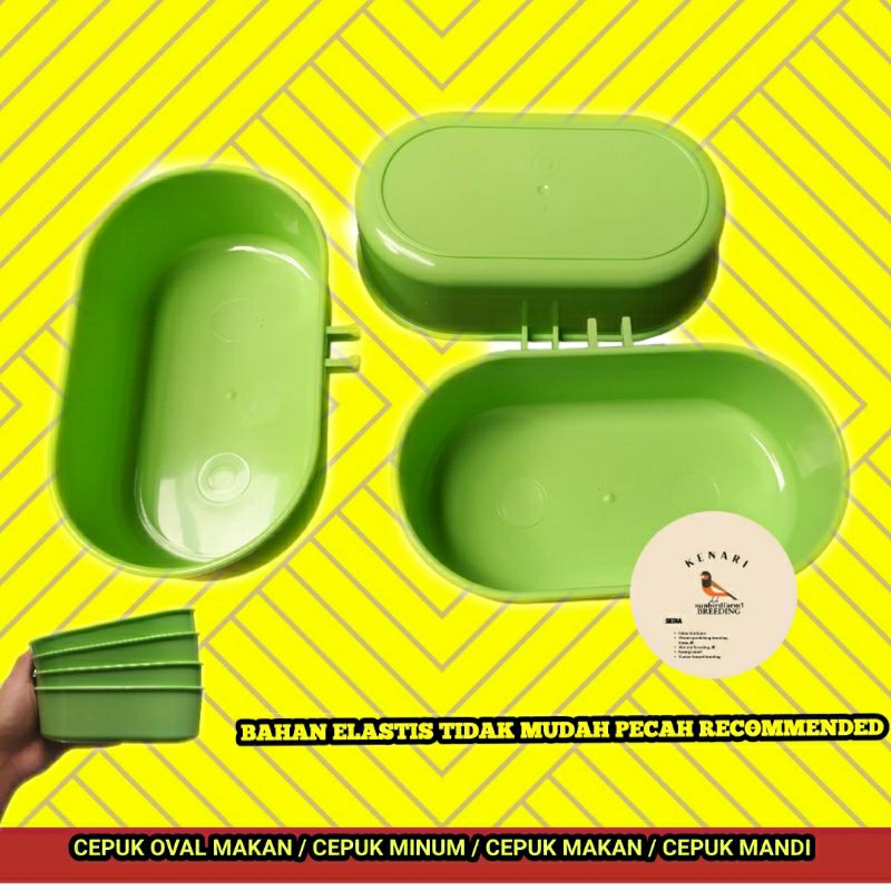TEMPAT MAKAN MINUM BURUNG OVAL / TEMPAT MANDI BURUNG OVAL / WADAH MAKAN BURUNG OVAL ELASTIS / CEPUK 