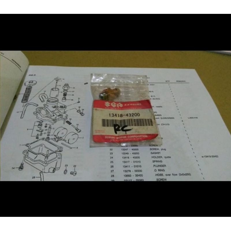 mur baut naple stelan jalur kabel tuas tarikan choke assy karbu karburator original sgp suzuki RC 80