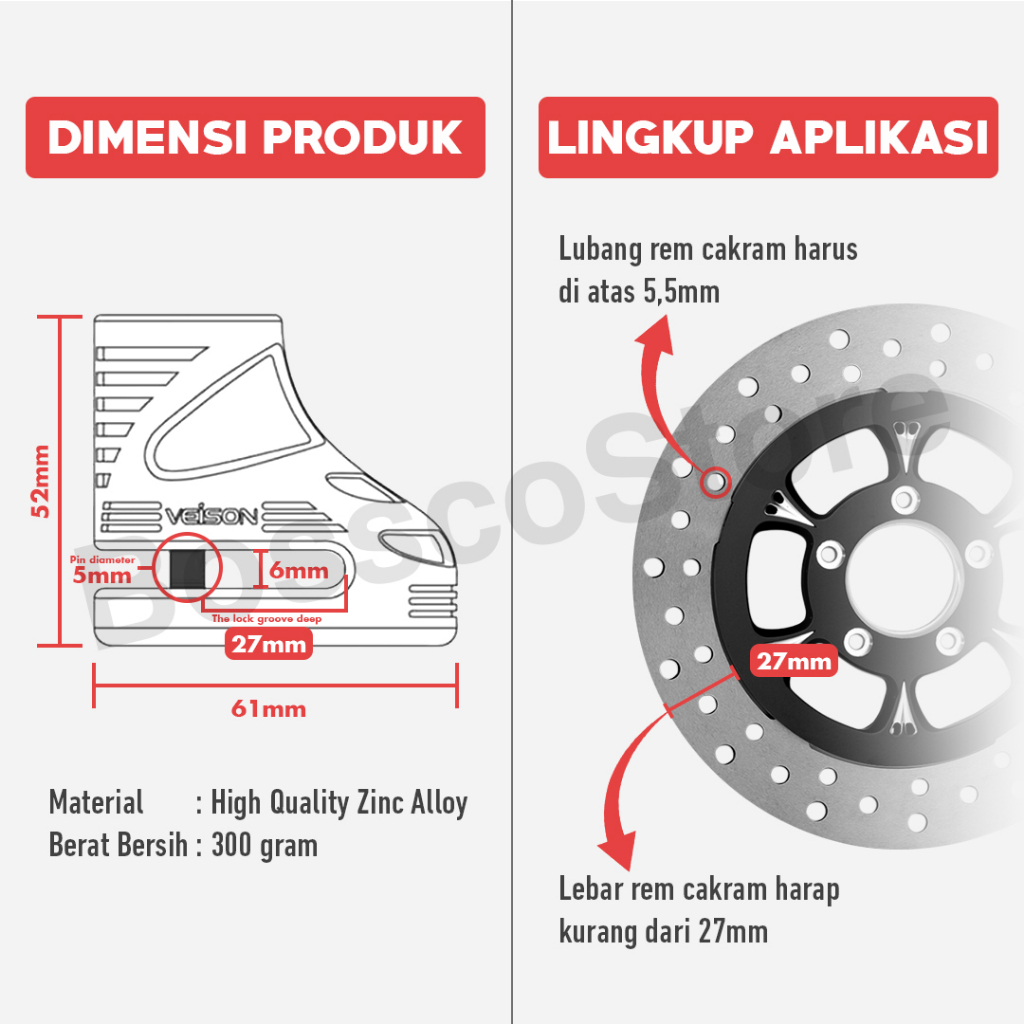 VEISON DX3 Gembok Cakram Original Kunci Rem Sepeda Motor Discbrake Lock gembok sepeda motor anti maling premium gembok sepeda gembok cakram motor anti maling berkualitas full besi waterproof gembok pengaman motor kunci stang motor kunci ganda dislock