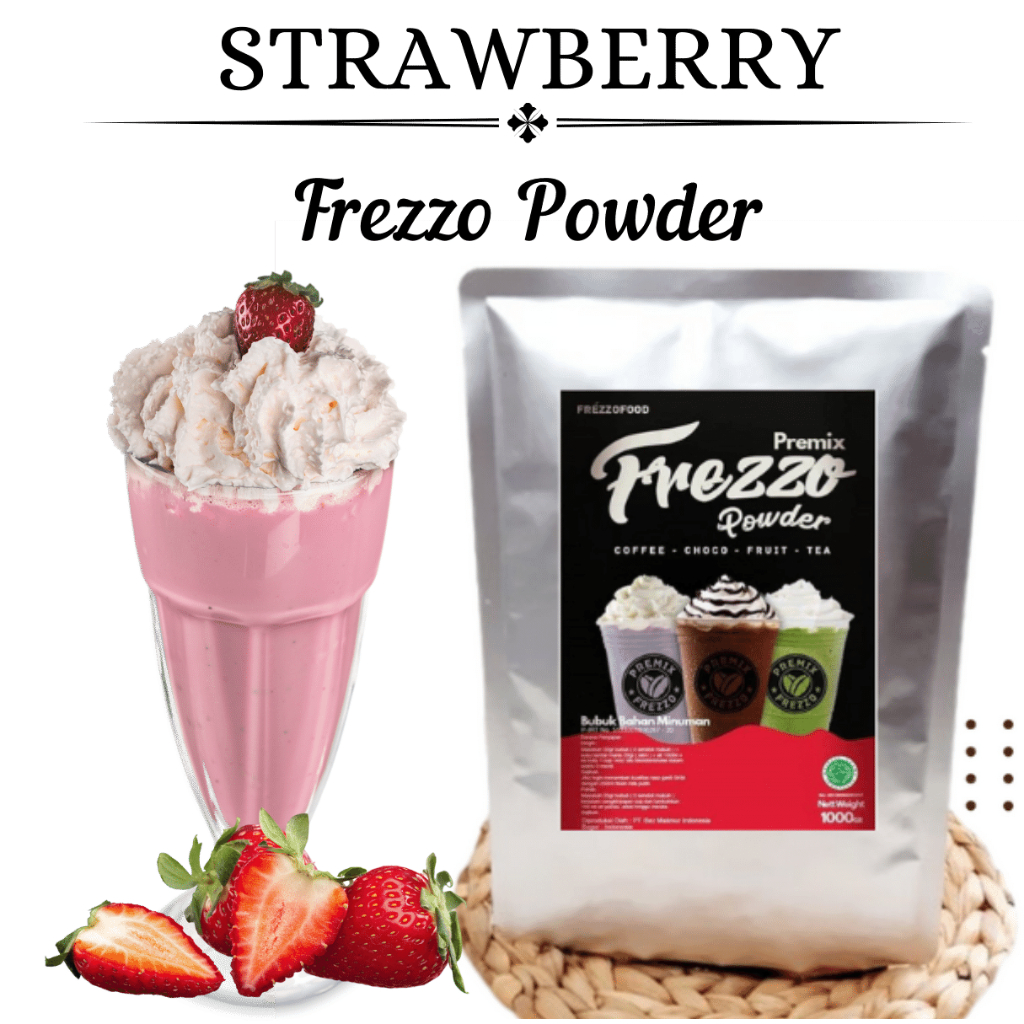 

BUBUK MINUMAN INSTAN 1 KG RASA STRAWBERRY FREZZO POWDER DRINK SERBUK MINUMAN BOBA STICKY MILK