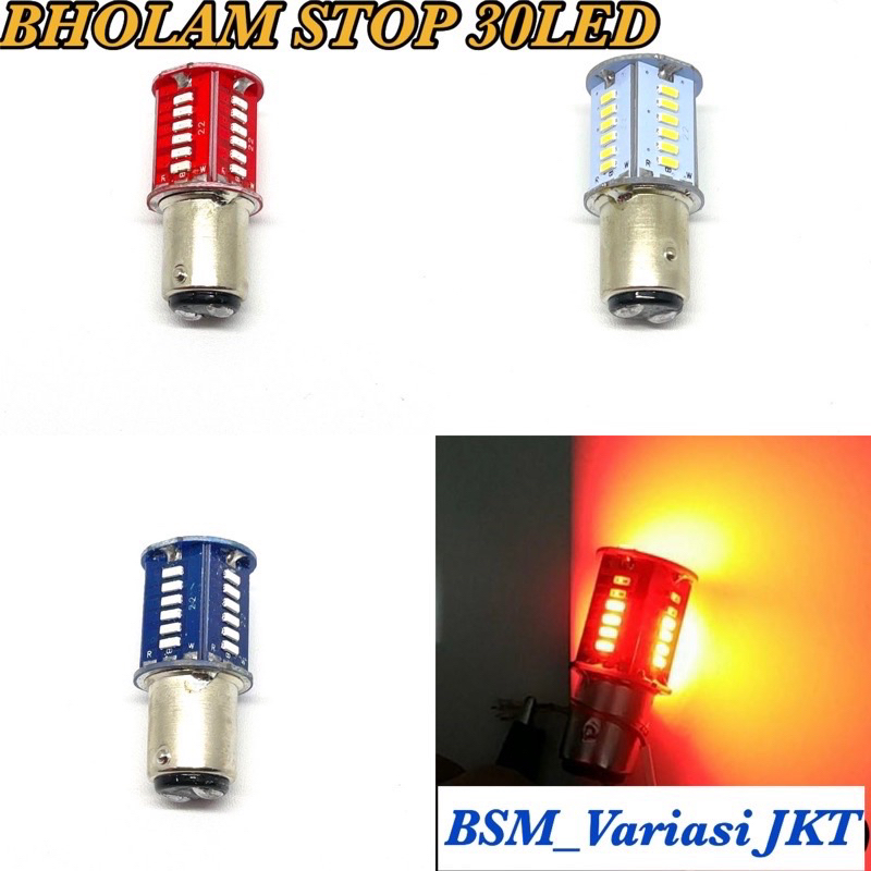 COD Lampu Stop/Bohlam StopLamp Running 30Mata DC 12V Universal Bebek Matic