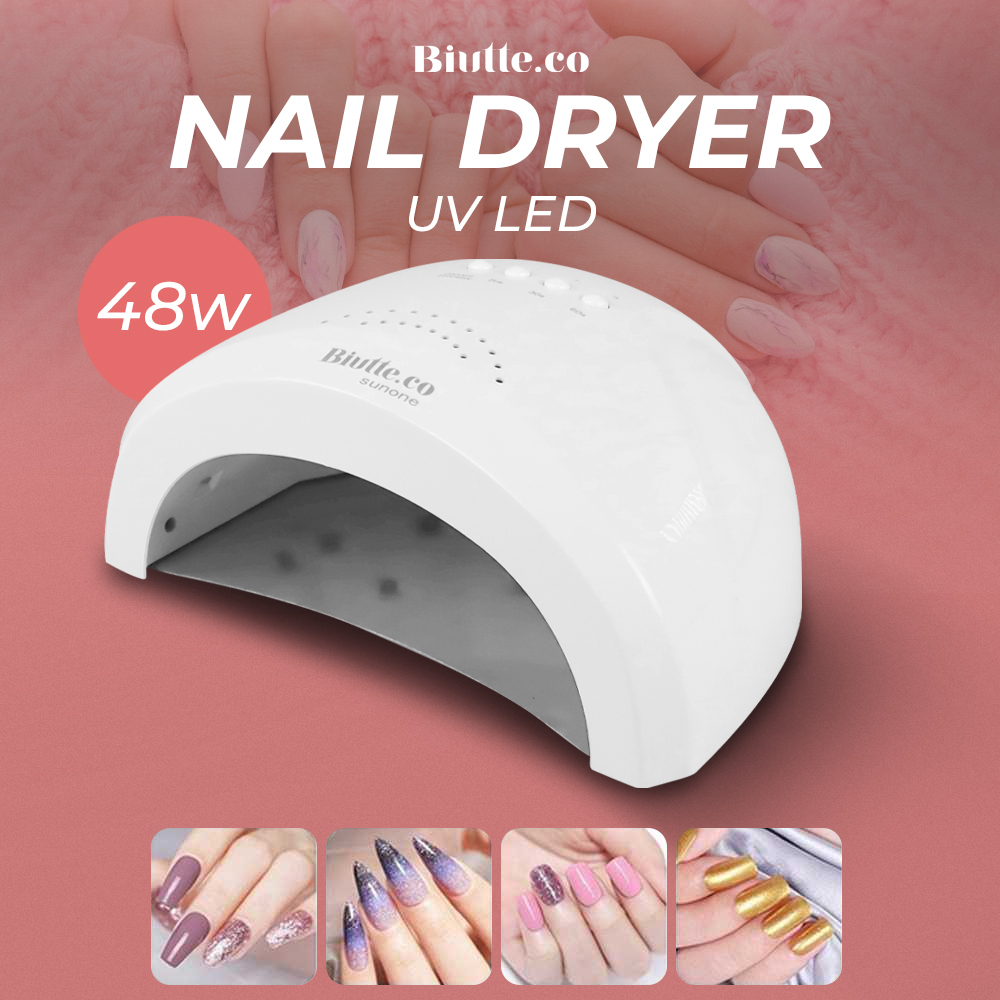 Biutte.co Pengering Kutek Kuku UV LED Nail Dryer 42 LED 120 W - S9 - White + Adaptor