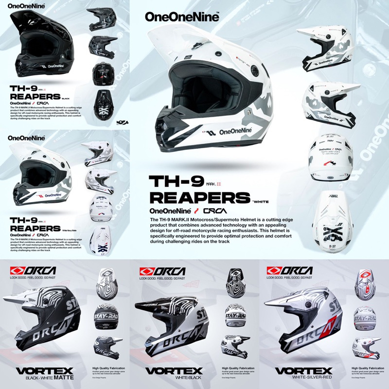 HELM RSV X ORCA ONE ONE NINE 119 HELM MOTOR TRAIL SUPERMOTO MOTOCROSS