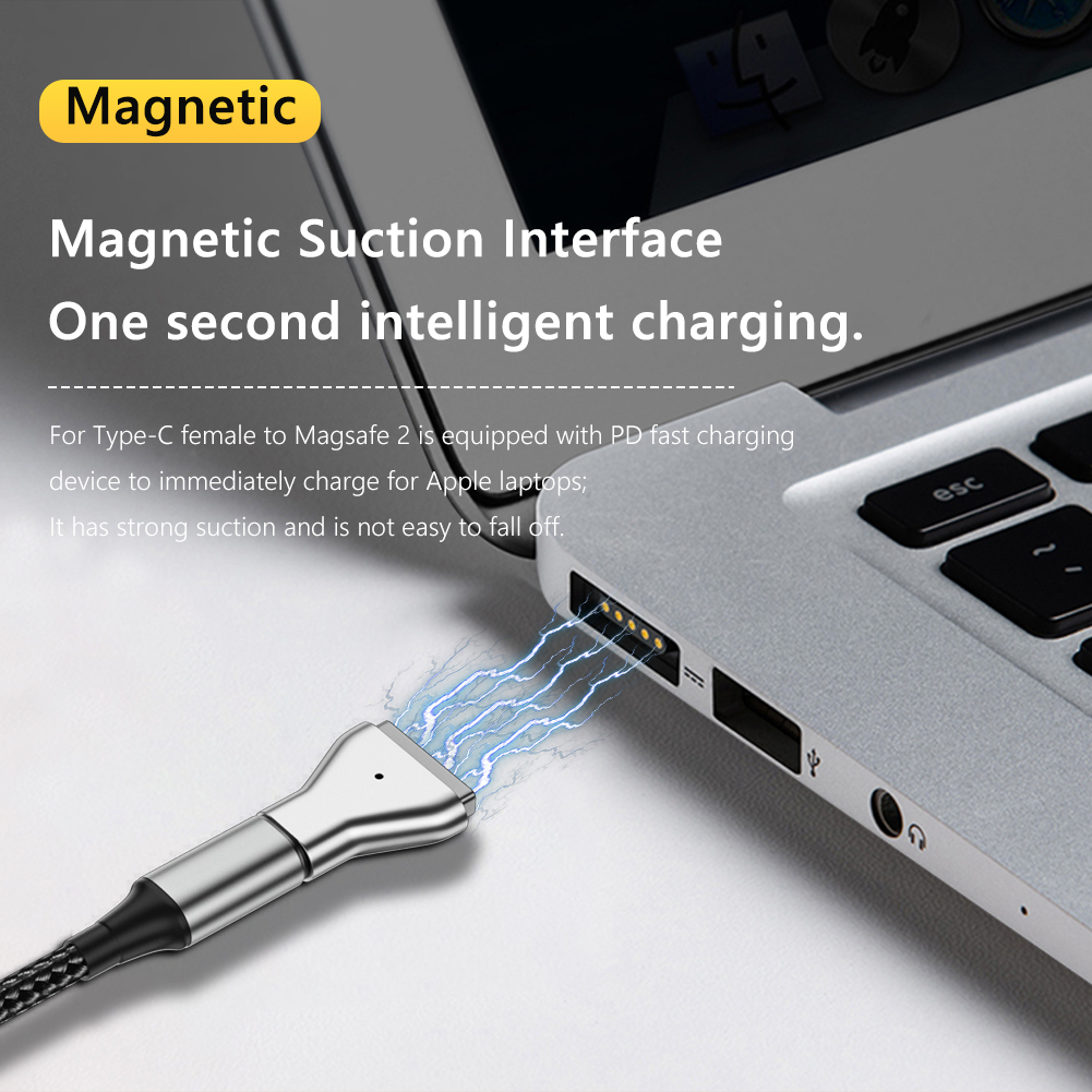 USB Type C PD Female to Magsafe Plug Magnetic Adapter Converter for MacBook Air/Pro