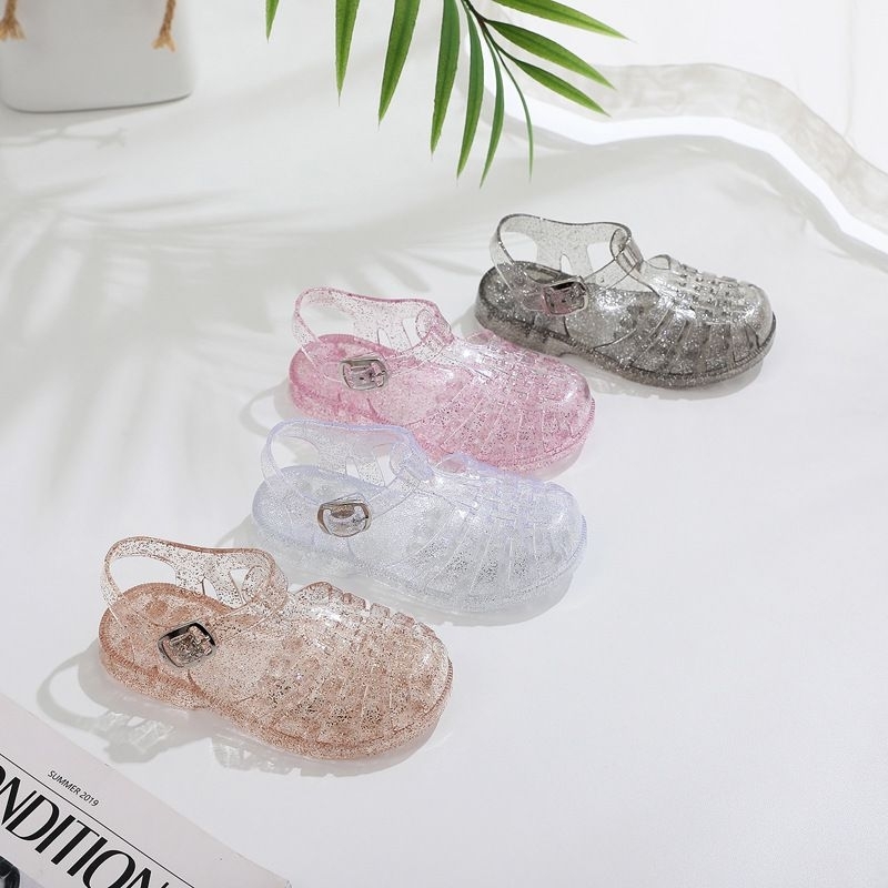 Meisha jelly glitter kids  size 22-29/jelly shoes kids/sandal anak import/sandal anak karet/sandal sepatu anak jelly/jelly shoes kids/sepatu sandal slippers/sepatu sandal couple mom and kids