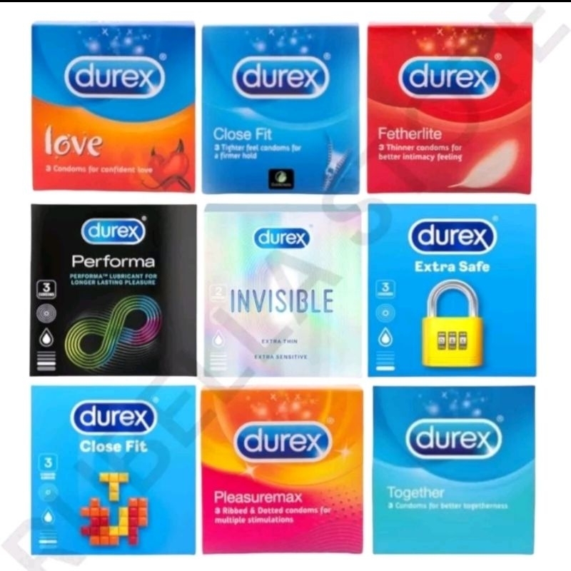 Kondom Durex 3 Pcs/ Close Fit 3 Pcs /Extra Safe 3 Pcs/Fetherlite 3 Pcs /Love Jeans 3 Pcs /Performa 3 Pcs bisa COD/Instan/Someday